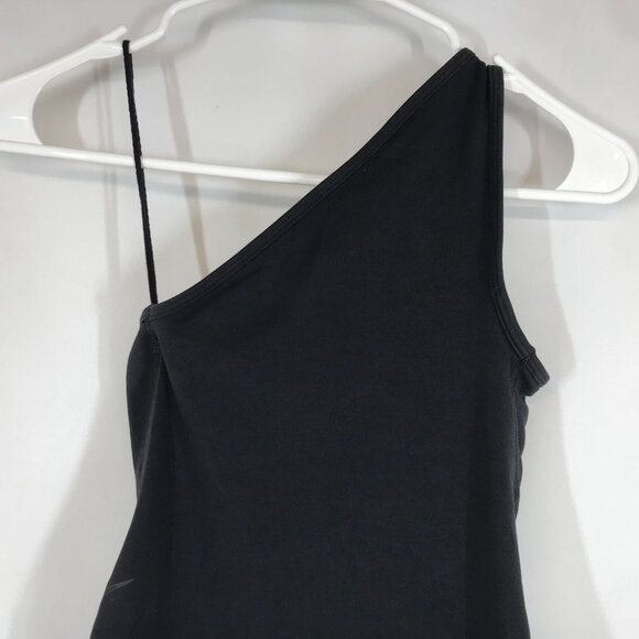 NIKE -WOMEN'S XS -BLACK DRI FIT  ONE SHOULDER COTTON BLEND YOGA BODYSUIT AR6409 - Picture 5 of 6